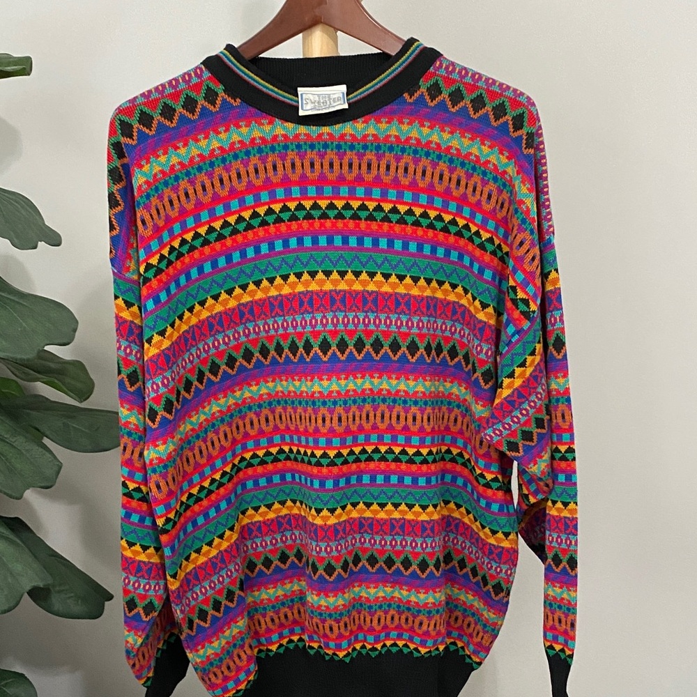 The Sweater Shop Multicolor Vibrant Crewneck Sweater